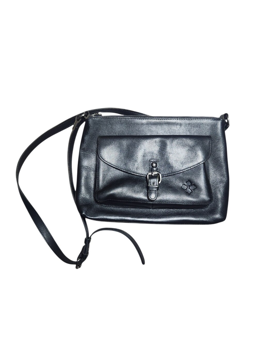 Patricia Nash Kirby East West Leather Crossbody Bag Black